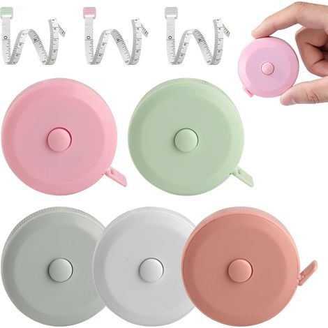 Maßband für Schneider, 5-teiliges doppelseitiges Maßband, flexibles Rollmaßband, Körpermaßband zum Nähen, 150 cm (1/5)