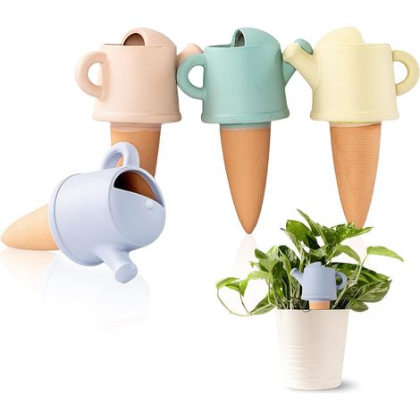 Macetas de terracota, sistema de riego automático y ecológico, sistema de irrigación natural, juego de 4 (1/5)