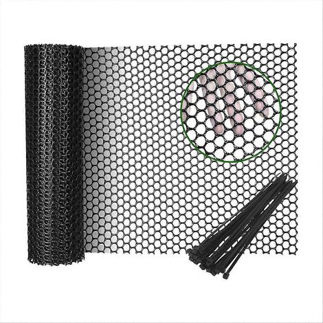Rolle schwarzer Kunststoff-Drahtgeflecht – 40 cm x 6 m – Kunststoff-Hühnerdraht für Geflügel, Küken und andere Tiere – Blumenmuster (1/5)