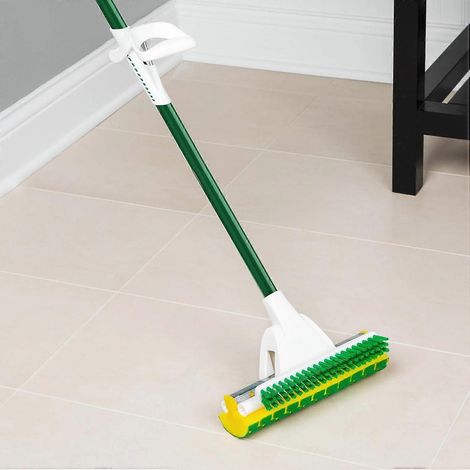 Balai éponge Nitty Gritty avec brosse intégrée, balai de nettoyage robuste pour sols en bois franc, carrelage, stratifié et vinyle (1/5)