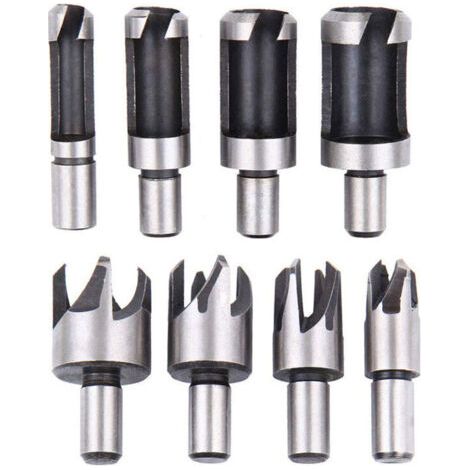 BUNTHAUS 8pcs Fraise à Bouchonner Bois Outil de Coupe Bois Mèches Plug Cutter Perceuse Ensemble pour Travail du Bois 6mm /10mm/13mm/16mm, Versailles (1/5)