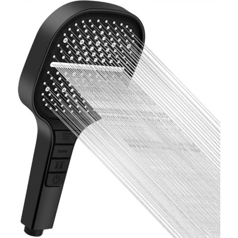 High-pressure square shower head (black, shower head) (1/5)