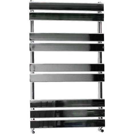 WarmeHaus Heated Towel Rail Radiator For Bathroom Ladder Flat Panel Chrome 1000x600mm