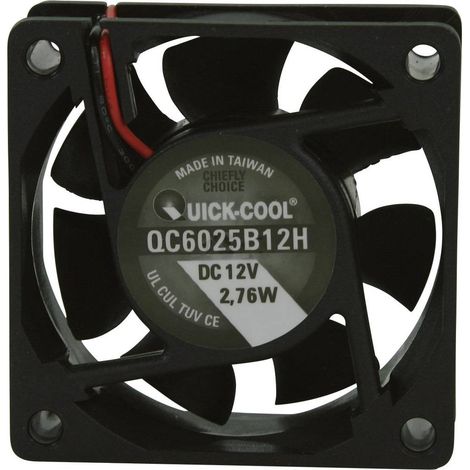 QuickCool  QC6025B12H Ventola assiale 12 V/DC 34.86 m³/h (L x L x A) 60 x 60 x 25 mm (1/2)