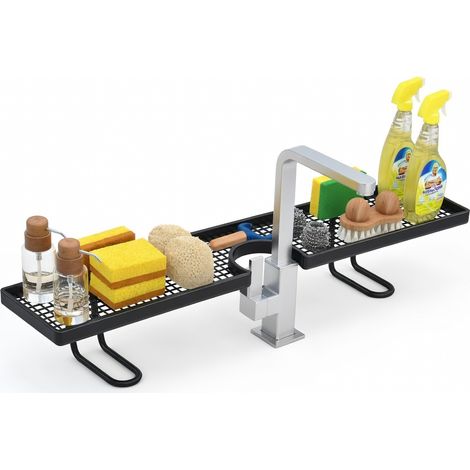 Étagère de rangement pour lavabo noir