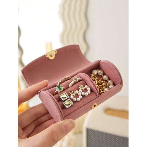 1 boîte à bijoux compacte et élégante pour boucles d'oreilles, bagues et colliers : organisateur de voyage, cadeaux pour petite amie, adaptée aux voyages au soleil, bleu marine cool, cadeau idéal pour (1/2)