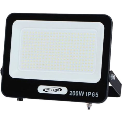TRADE SHOP - Faro Proiettore Smd Led Floodlight 200 W Slim Ip65 Luce 3000k 4000k 6500k Ek05-200w - Nero-Bianco Caldo - (1/4)