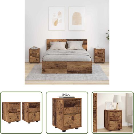 Holzwerkstoff -  Nachttische 2 pcs Altholz 30,5 x 30 x 43 cm Holzwerkstoff (1/5)