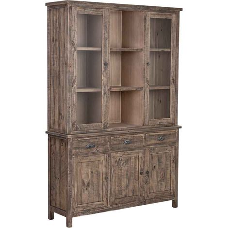 Vitrina de madera marrón 140x40x205h cm (1/5)