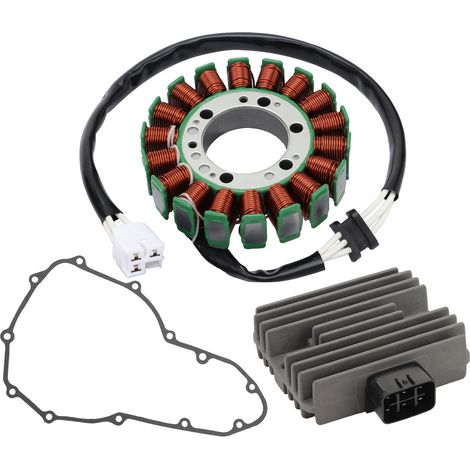 Kawasaki ER-6N ER650 charging system repair kit including ignition coil/rectifier/paper pad, compatible with motorcycle models from 2012-2017 (3-piece set).--BIEMMEDUE (1/4)