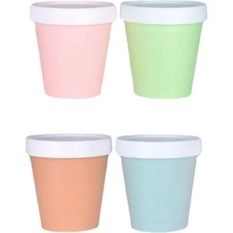 Lot de 4 pots à glace avec couvercles, pots à yaourt, bols à soupe, pots à crème vides de 200 ml (1/2)