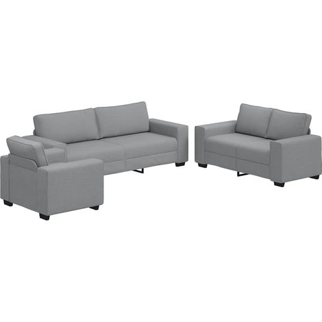 Maison Exclusive - Set di Divani 3 pz con Cuscini Grigio Chiaro in Tessuto