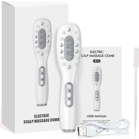 Elektrische Haarmassagebürste, elektrische Haarwuchs-Massagebürste Kopfhautmassagegerät, Kopfhautbürste für die Haare (1/4)