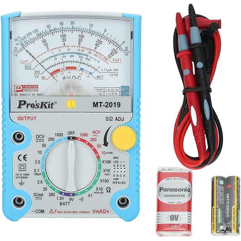 Zeiger-Multimeter mit Überlastschutz, ABS-Gehäuse, empfindliches, hochpräzises Universalmessgerät für Batterien