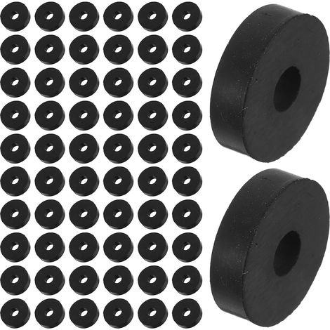 Lot de 50 Entretoises en Caoutchouc Noir Forme O 20mm Od X 6mm Id X 5mm Épaisseur, Amortisseurs de Vibrations pour Maintenance D'équipements et Lignes D'assemblage (1/5)