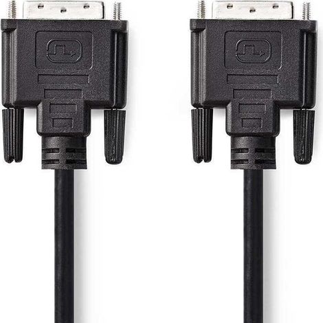 Cable dvi dvi d 241 pines macho dvi d 241 pines macho 1080p niquelado 100 metros recto pvc negro bolsa de plastico
