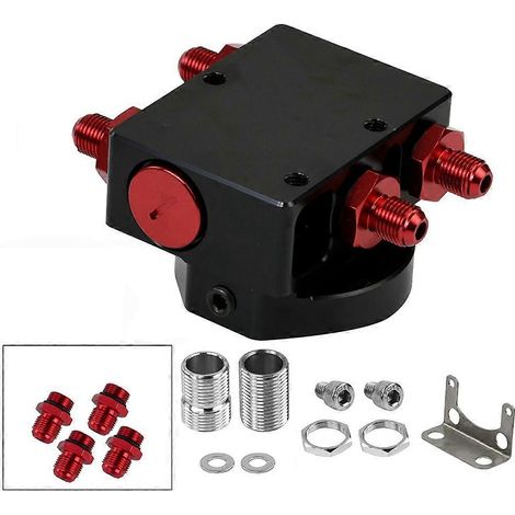 Adaptateur sandwich pour filtre à huile avec bloc déporté de filtre à huile et thermostat 1xAN8 4xAN6/AN8/AN10 (1/5)