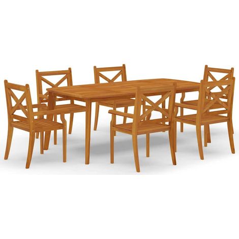 Maison Exclusive - 7-tlg. Garten-Essgruppe Massivholz Akazie (1/5)
