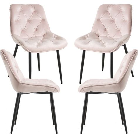 Packs Sillas Comedor - Pack 4 Sillas Miska Terciopelo - Rosa