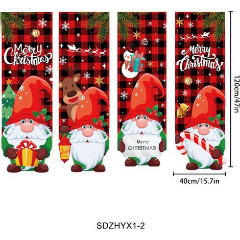 Nouvelle décoration de Noël en forme de drapeau, idéale pour les fêtes, la décoration de patio, les albums photo et les décorations de porte - Dimensions : 40 x 120 cm - SDZHYX1-2