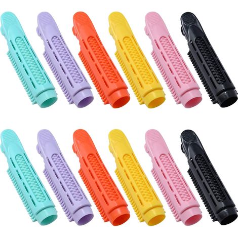 Clip Volume Racine Cheveux - 12 Pièces - 6 Couleurs - Sans Chaleur - Pour Coiffure Bouclée et Fluffy - Usage Domestique et Professionnel (1/5)