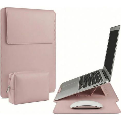 Funda Para Portátil - Soporte Ajustable - Almohadilla Para Ratón - Compatible Con Portátiles De 13-14 Pulgadas - 34×25 Cm - Color Rosa (1/5)