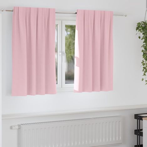 Irovami Lot de 2 rideaux occultants à œillets, rose pâle, 140 x 140 cm, polyester (1/5)