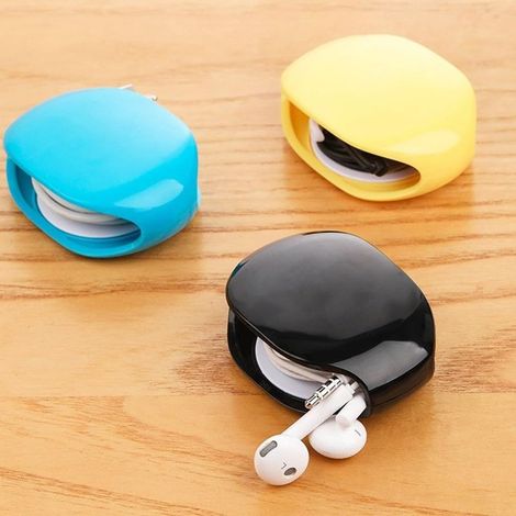 Enrouleur de cordon automatique avec enrouleur de câble à une traction pour câble USB et casque jusqu'à 1,5 m Design compact et portable (7 x 5 x 1,5 cm) (1/5)