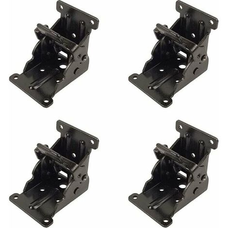 Lot de 4 charnières pliantes autobloquantes pour armoires de cuisine, rallonges de table ou étagères en acier (1/4)
