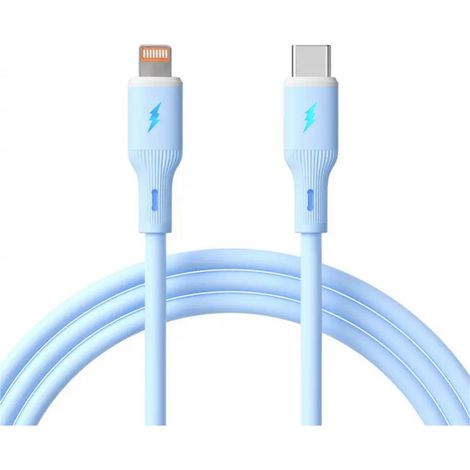 Akyga USB-Kabel USB-C® Stecker, Apple Lightning Stecker 1 m Blau AK-USB-72 (1/2)