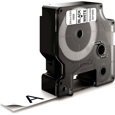 D1 - Etiquetas Durable - Negro sobre blanco - 19mm x 5.5m