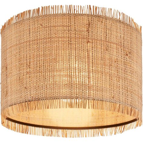 Briloner Borra Deckenlampe, Strohschirm, Boho-Stil, E27 Fassung, Natur, Ø40 x 28 cm