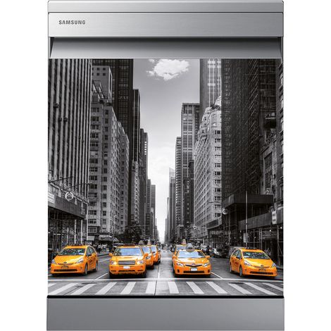 Stickers Lave vaisselle - New York Taxis - 60x60 cm - Adhésif BRILLANT (1/2)