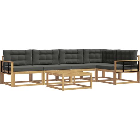 Conjunto de sofás de exterior 6 pcs Blanco y Antracita vidaXL (1/5)
