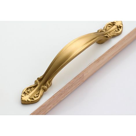 （2pcs）hole spacing 96mm, cabinet handles, simple European style wardrobe drawer cabinet pull knobs, high quality antique brass handles, (1/5)