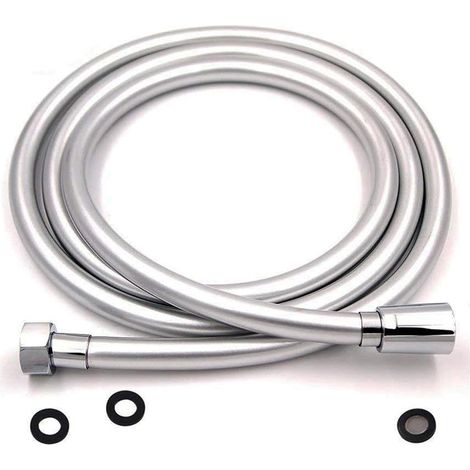 Duschschlauch – 1 Stück – Edelstahl – Ausziehbar von 175 bis 225 cm – Badezimmer – Silber (1/5)