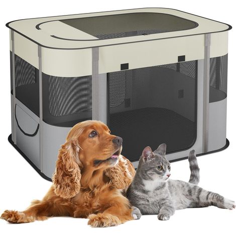 Parque de juegos portátil para perros y gatos, para uso interior y exterior