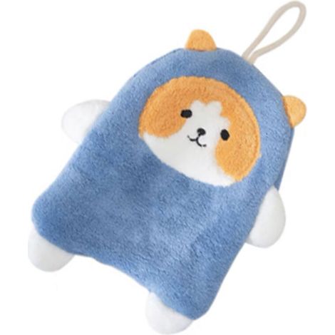 Serviette en polaire corail à motif de chien, forte Absorption d'eau et serviette à main suspendue à séchage rapide, bleue (1/5)
