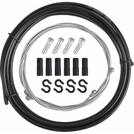 Kit de durites de frein pour vélo, durites de frein pour VTT, colliers de serrage et rondelles universels pour durites de dérailleur, adaptés aux VTT et aux vélos de route (noir). (1/5)