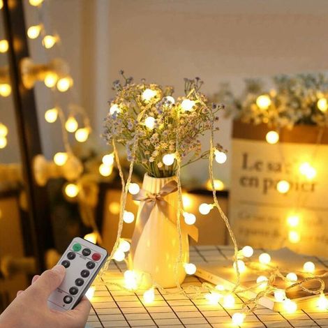 Guirlande lumineuse, 6M 40 LED Guirlande lumineuse boules, 8 Modes IP65 Etanche guirlande lumineuse decoration Exterieure&Intérieur Pour Noël, Mariage, Anniversaire, Maison, Jardin, Terrasse (1/5)