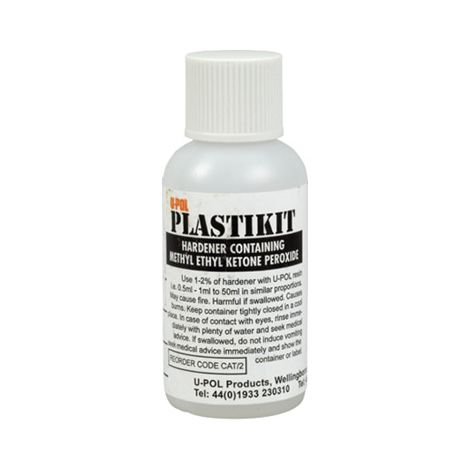 U-Pol – Plastikit durcisseur 20ml – CAT2 – Pour béton armé et surfaces transparentes – Résistance accrue aux chocs et à l'humidité