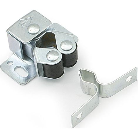 AMIG golpete 12 zincado r/goma , Golpete cierre para puertas y muebles de madera. Medidas 32x26mm. Rodillos de goma. Acabado zincado. Incluye tornillos. (1/2)