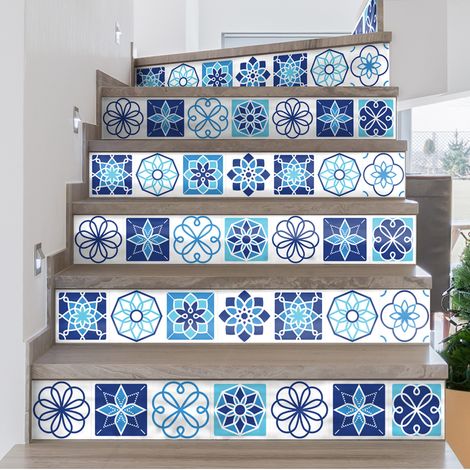 Stickers adhésifs escalier carrelages contremarche - TOFINTO - 2 bandes de 15x105cm (1/3)