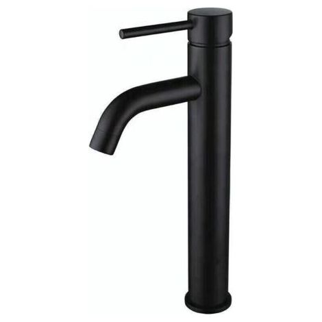 Hoher Badarmatur Einhebel Waschtischarmatur Einloch-Waschbeckenmischer mit Wasseranschlussschläuchen, Mattschwarz (1/5)