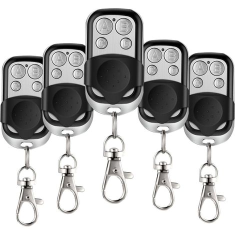 433Mhz telecommande Universelle Portail,Kit d'extension de 5 pièces,telecommande de Porte de Garage Duplicateur,Télécommande de Porte-cles pour clonage et Copie Garage électrique (1/5)
