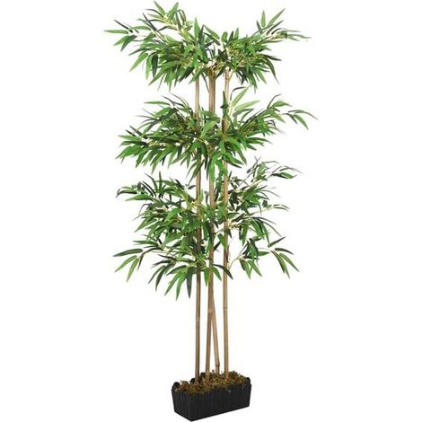 Bambou artificiel, 380 feuilles, 80 cm de long, vert (1/5)