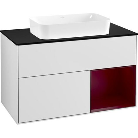 V&B Waschtischunterschrank Wandbeleuchtung Finion 100x60,3 cm, Reg re Peo, wh. m lacquer (1/2)