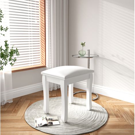 Pouf da toeletta quadrato imbottito, 43 x 33 x 45 cm, bianco HAVRYA (1/5)