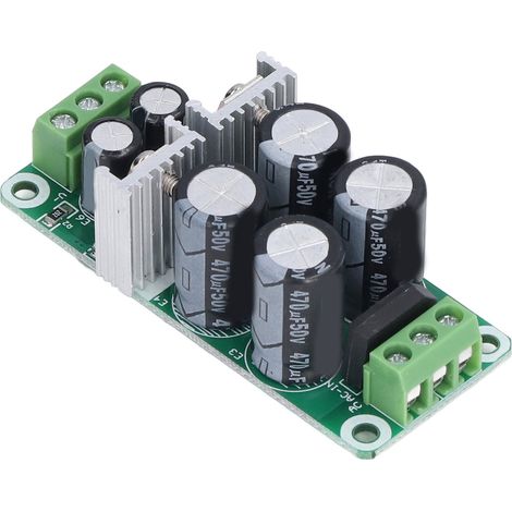 Régulateur de tension double alimentation 12 V 470 µF avec amplificateur opérationnel et redresseur positif/négatif sur carte de filtrage