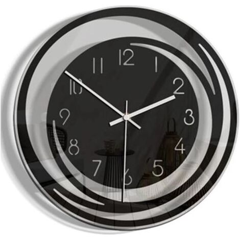 Horloge murale moderne, horloges murales pour salon, grand cadran de 28 cm, pas de bruit de tic-tac, silencieuse pour l'école, horloge murale pour la maison, décoration murale (1/5)